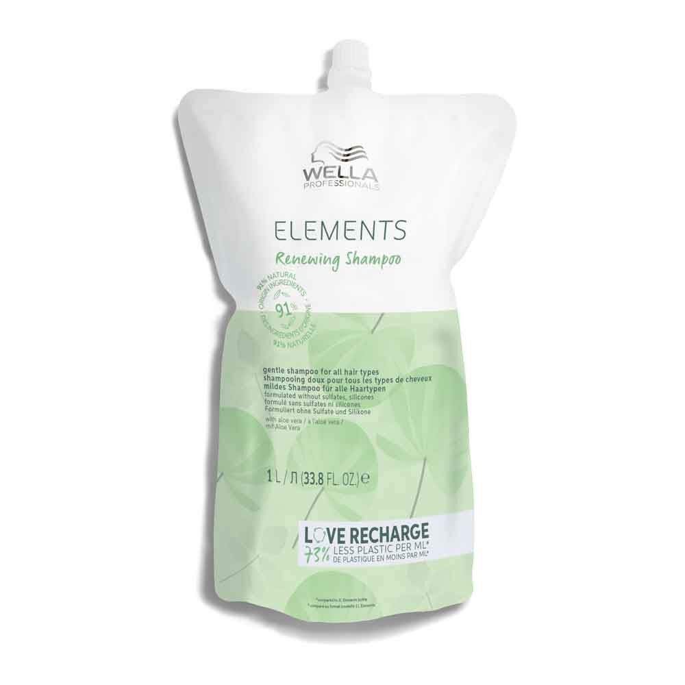 Wella Professionals Elements Recharge Shampoing régénérant sans sulfate pour tous types de cheveux 1L Wella Professionals Elements Recharge Shampoing régénérant sans sulfate pour tous types de cheveux 1L