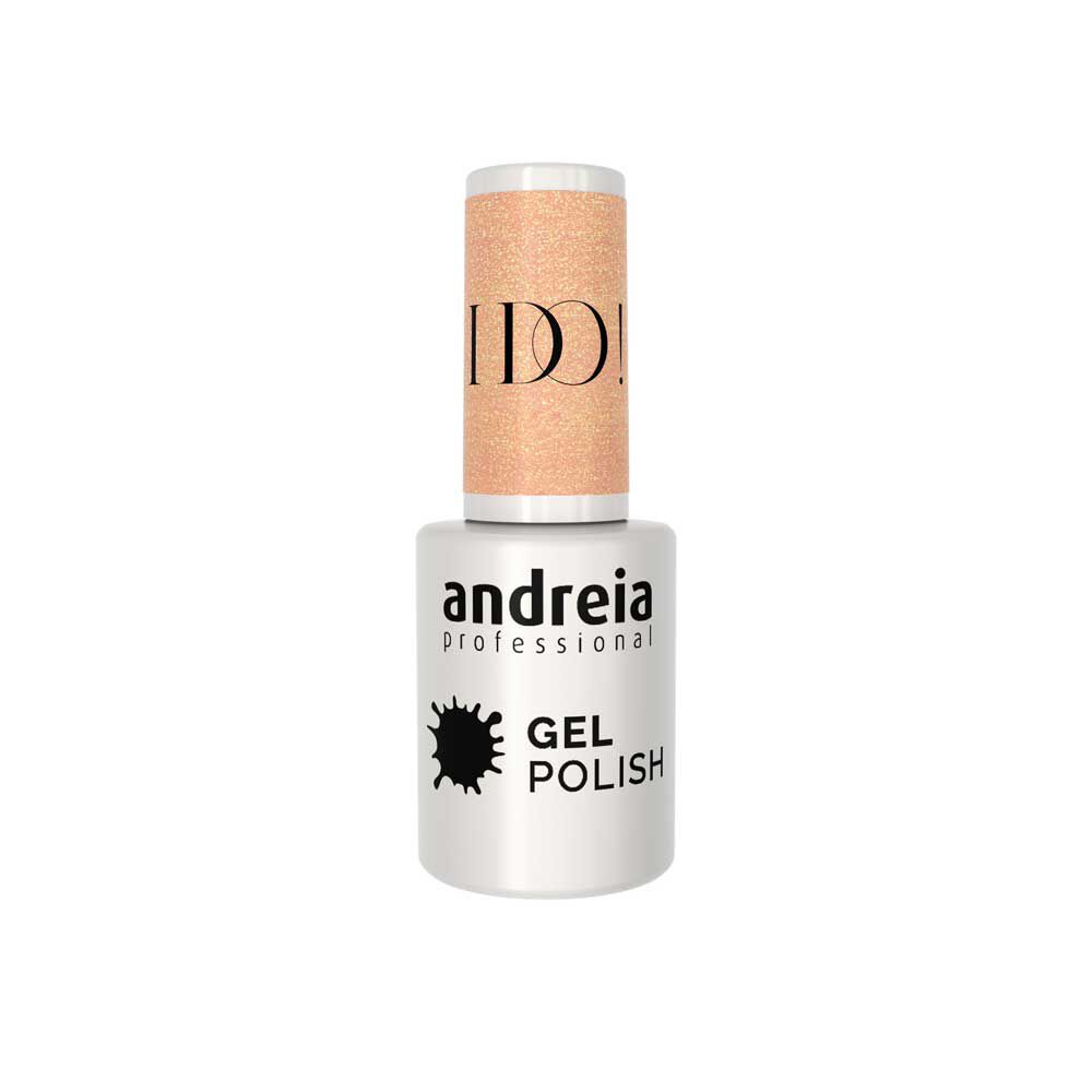 Andreia Professional Gel Polish Vernis gel - I Do! - ID3 Nude champagne avec des paillettes dor&eacute;es. 10.5ml