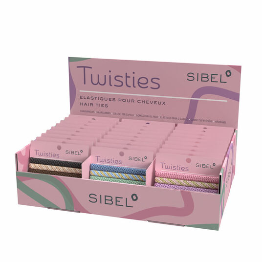 Sibel Twisties &Eacute;lastiques Multicolore Pr&eacute;sentoir 30pcs