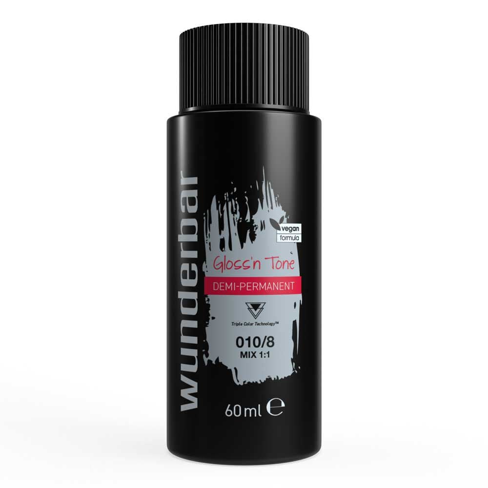 Wunderbar Gloss'n Tone Coloration Liquide Demi-Permanente 010/8 Blond Tr&egrave;s Tr&egrave;s Clair Perl&eacute; 60ml