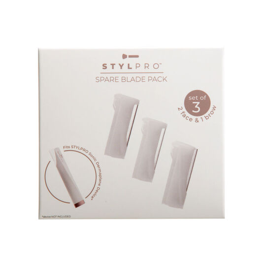 Stylpro ames de Rechange Dermaplane Sonique 2-en-1 avec Lumi&egrave;re lot de 3