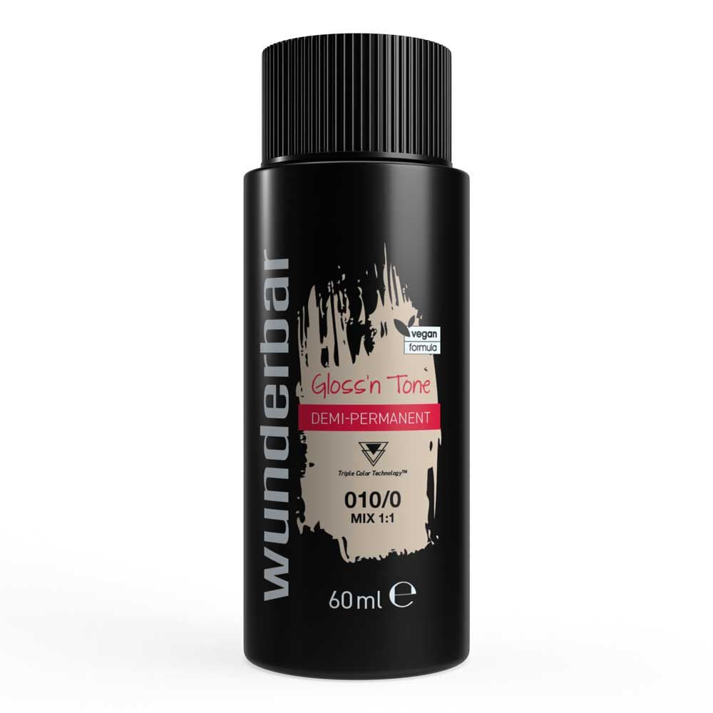 Wunderbar Gloss'n Tone Coloration Liquide Demi-Permanente 010/0 Blond Très Très Clair 60ml Wunderbar Gloss'n Tone Coloration Liquide Demi-Permanente 010/0 Blond Très Très Clair 60ml