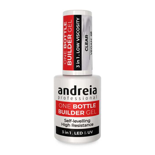 Andreia Professional One Bottle Builder Gel 3 In 1 - Gel de Construction 3 en 1 Faible Viscosit&eacute; - Transparent 14ml