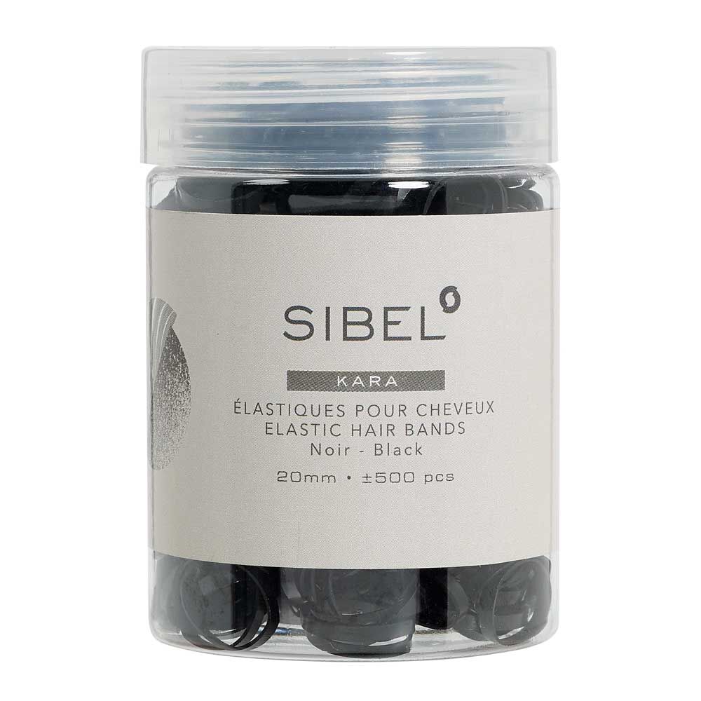 Sibel Micro-Braid &eacute;lastiques pour cheveux 20mm, noir
