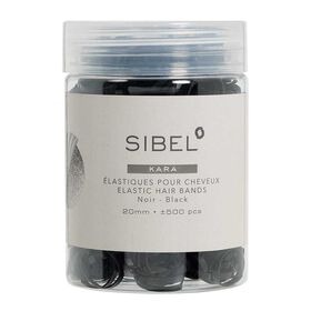 Sibel Micro-Braid &eacute;lastiques pour cheveux 20mm, noir