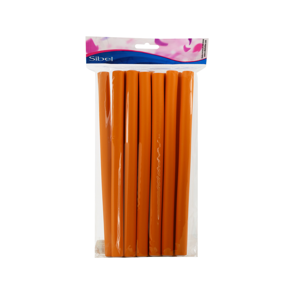 Sibel Lot de 12 Bigoudis Superflex Longs Orange