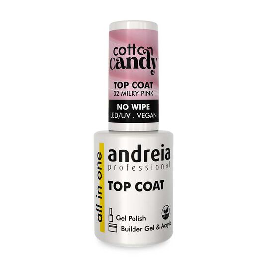 Andreia Professional All In One Vernis gel Top coat - Cotton Candy 02 Milky pink 10.5ml