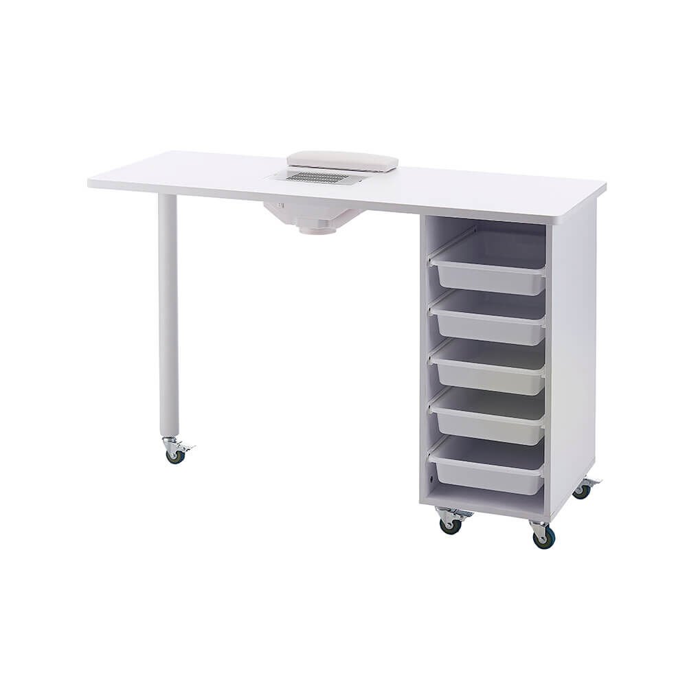 S-PRO Table Manucure avec ventilateur d'extraction Blanc