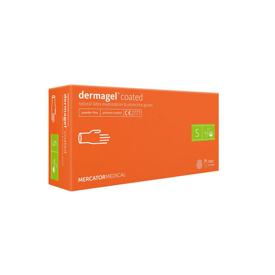 Mercator Gants d'examen en latex non-st&eacute;rile dermagel coated sans poudre Petit 100 pi&egrave;ces