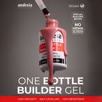 Andreia Professional One Bottle Builder Gel 3 In 1 - Gel de Construction 3 en 1 Faible Viscosité - Vieux Rose 14ml