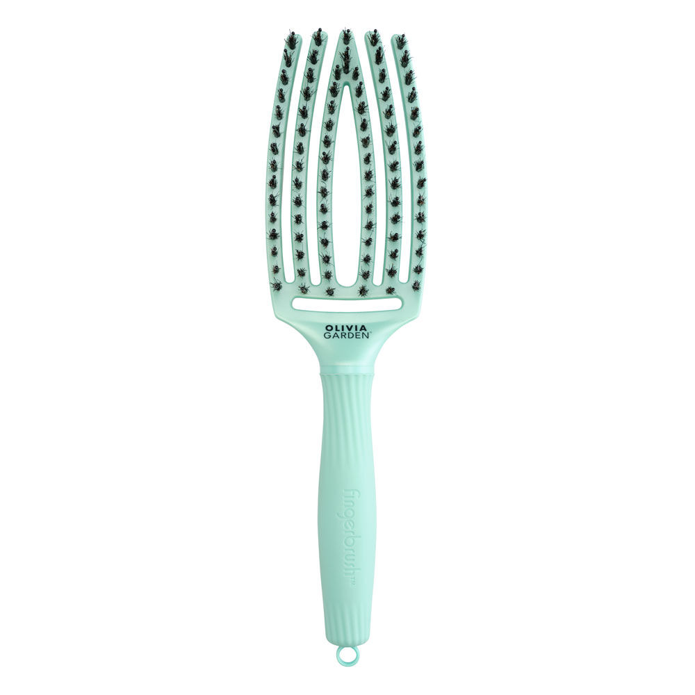 Olivia Garden Brosse Fingerbrush Care Iconique Sanglier & Nylon Lumière Arctique Turquoise