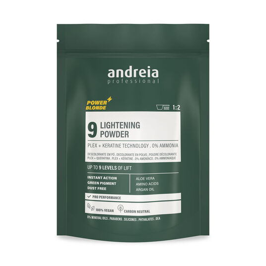 Andreia Professional Power Blonde 9 Poudre D&eacute;colorante Verte Vegan 500g