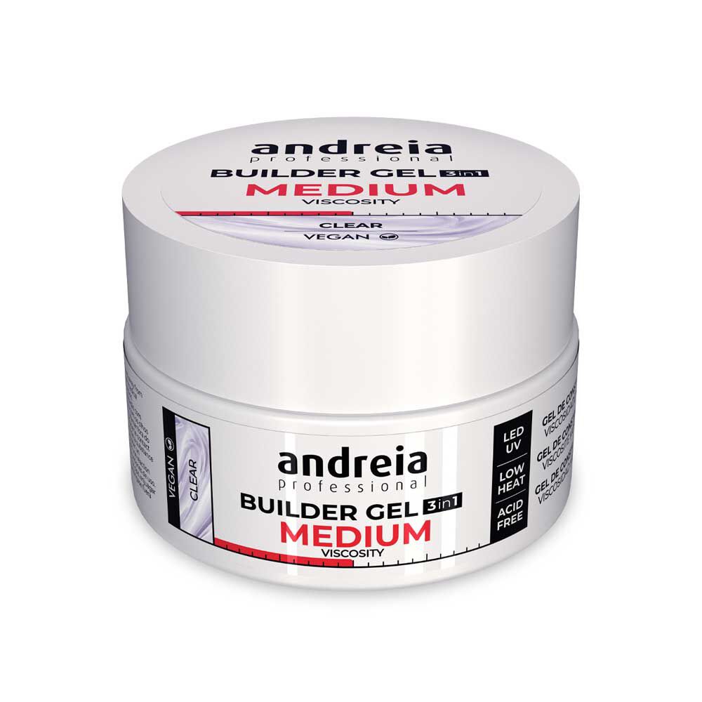 Andreia Professional Builder Gel 3 in 1 - Moyenne Viscosité - Transparent 22g Andreia Professional Builder Gel 3 in 1 - Moyenne Viscosité - Transparent 22g