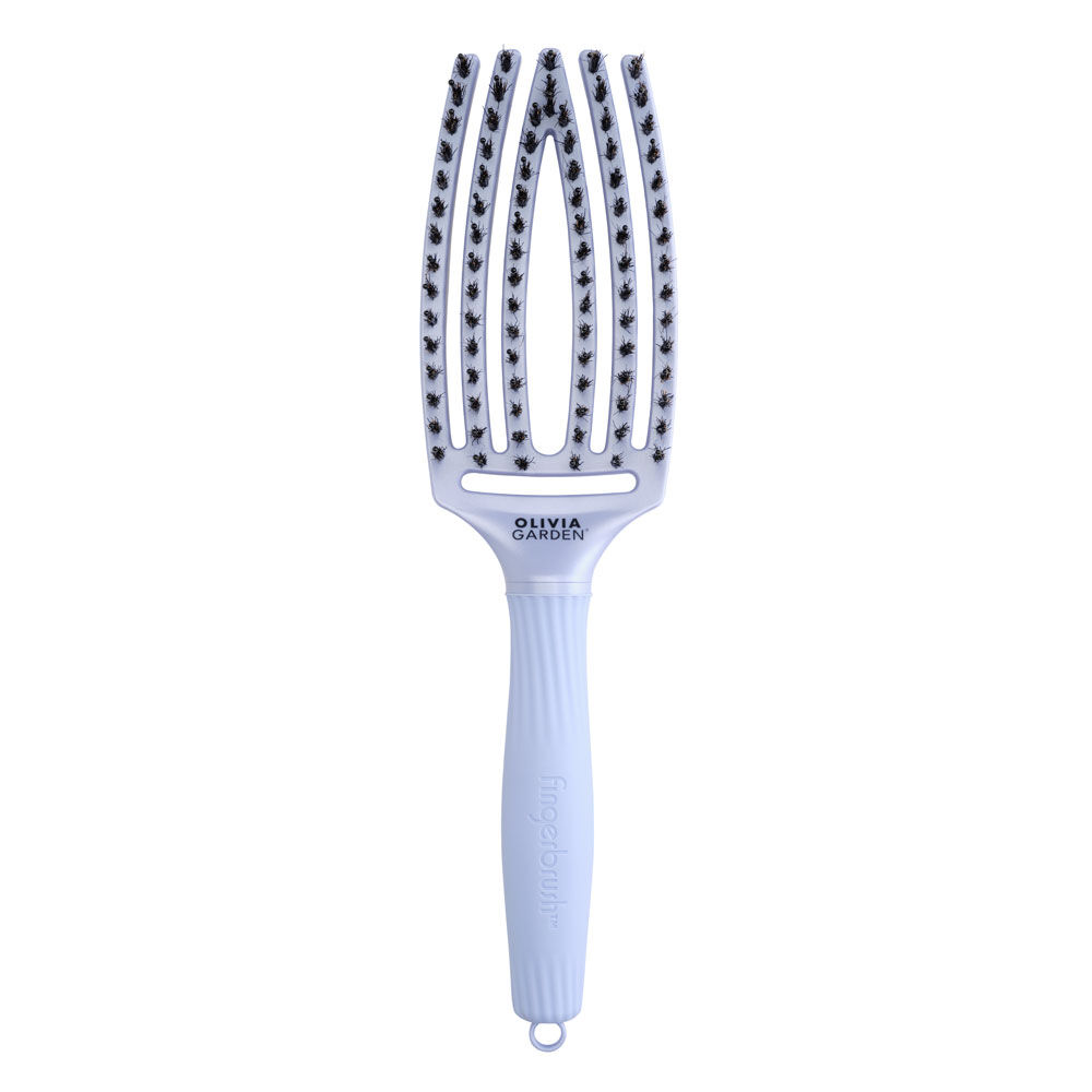 Olivia Garden Brosse Fingerbrush Care Iconique Sanglier & Nylon Lumière Arctique Bleu Polaire