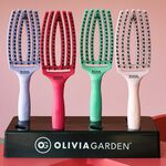 Olivia Garden Fingerbrush Iconique Sanglier et Nylon Rose Vif