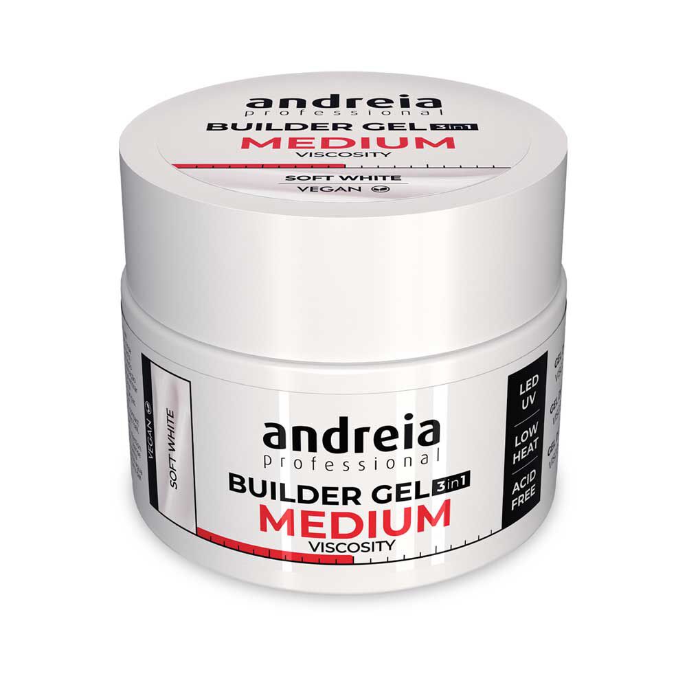 Andreia Professional Builder Gel 3 in 1 - Moyenne Viscosité - Blanc doux 44g