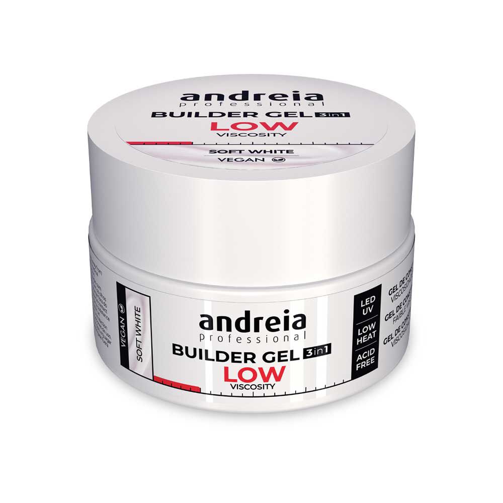 Andreia Professional Builder Gel 3 in 1 - Faible Viscosité Blanc doux 22g