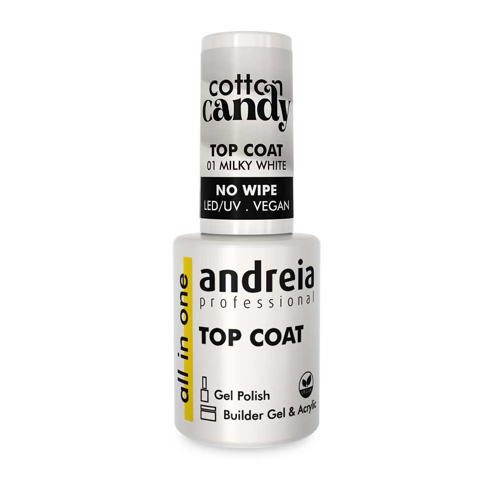Andreia Professional All In One Vernis gel Top coat - Cotton Candy 01 Milky White 10.5ml