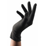 Clean All Gants jetables en Latex Noir L 100pcs