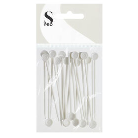 S-PRO Aiguilles de Mise en Plis en Plastique Blanc 77mm x20