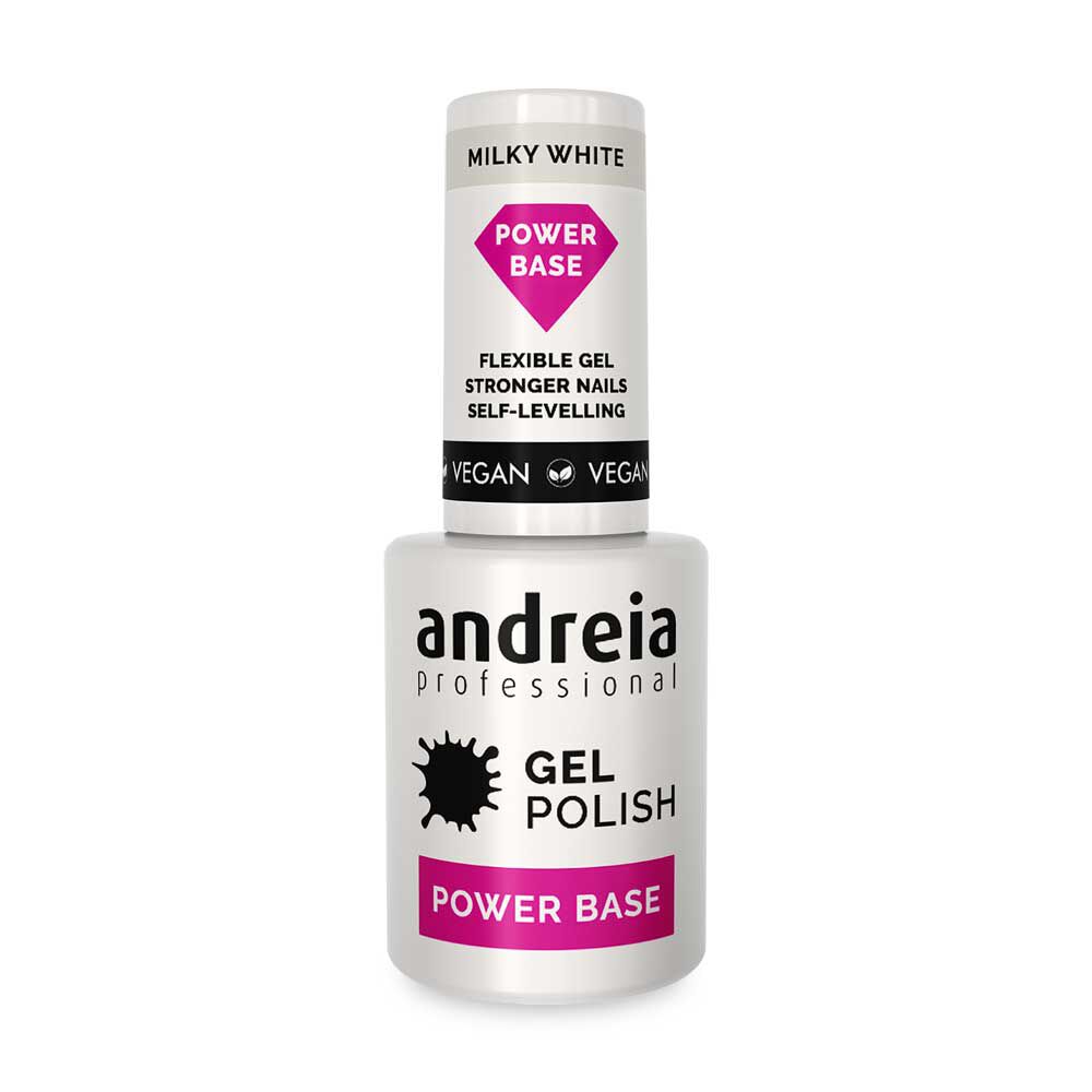 Andreia Professional Power Base Vernis gel Base coat - Blanc Laiteux 10.5ml