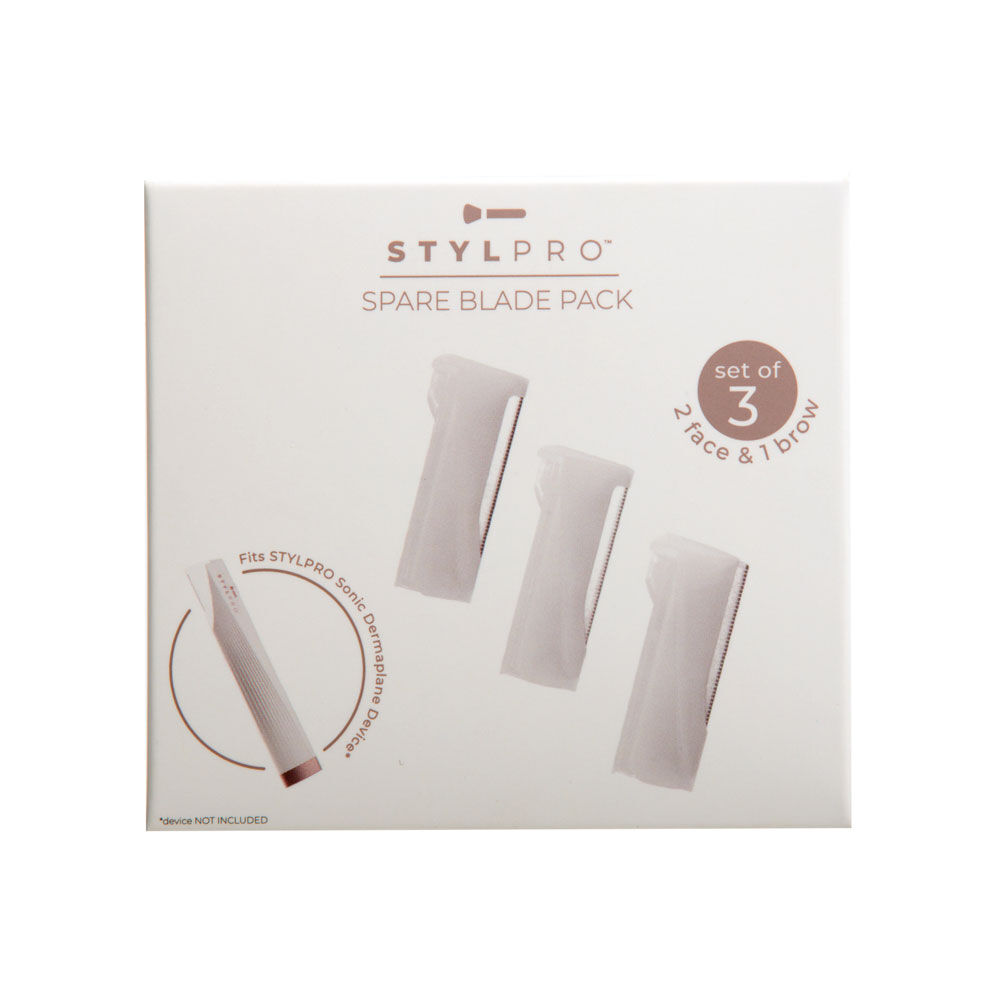 Stylpro ames de Rechange Dermaplane Sonique 2-en-1 avec Lumière lot de 3