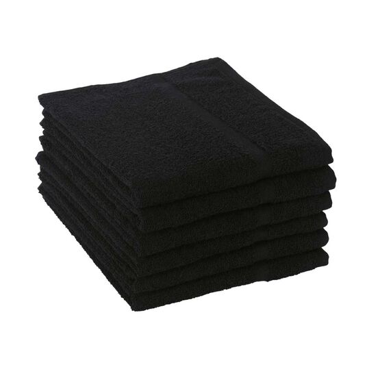 S-PRO Serviette noire r&eacute;sistante &agrave; l'eau de Javel x6
