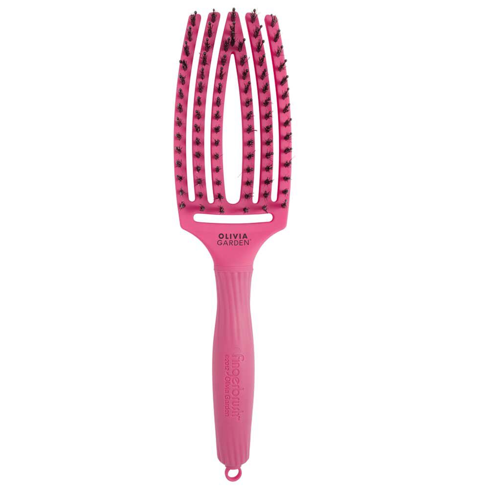 Olivia Garden Fingerbrush Iconique Sanglier et Nylon Rose Vif