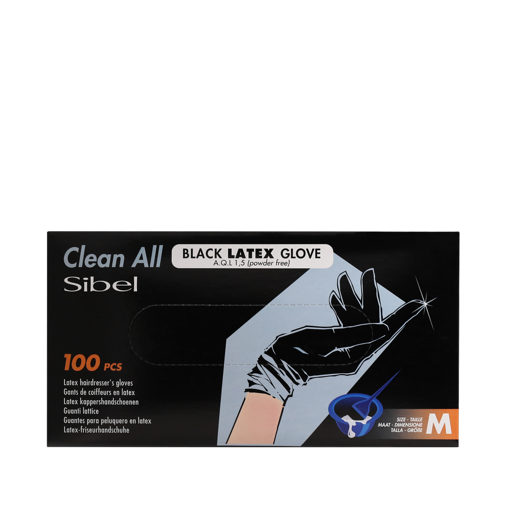 Clean All Gants Noirs en Latex M x100