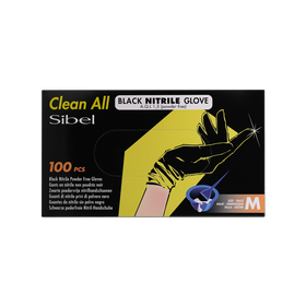 Clean All Gants Noirs en Nitrile M x100