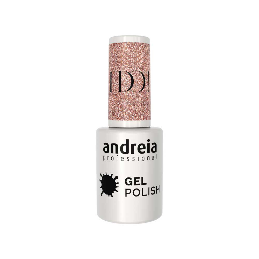 Andreia Professional Gel Polish Vernis gel - I Do! - ID1 Rose avec des paillettes argentées et dorées. 10.5ml