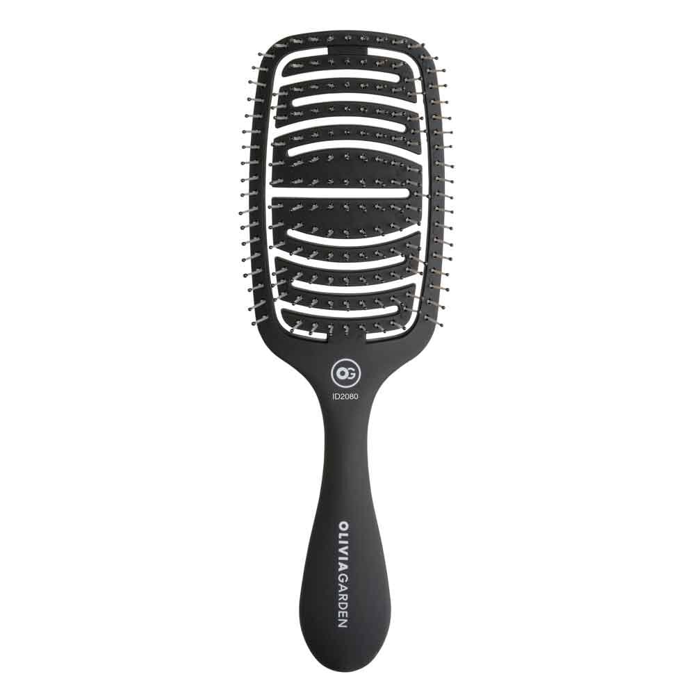Olivia Garden Essential Care Brush Flex Matte Black - Medium Hair Olivia Garden Essential Care Brush Flex Matte Black - Medium Hair