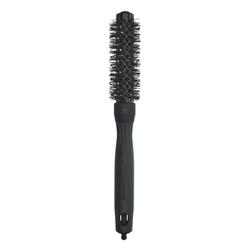 Olivia Garden Expert Blowout Shine, brosse &agrave; poils ondul&eacute;s &Eacute;tiquette Noire 20