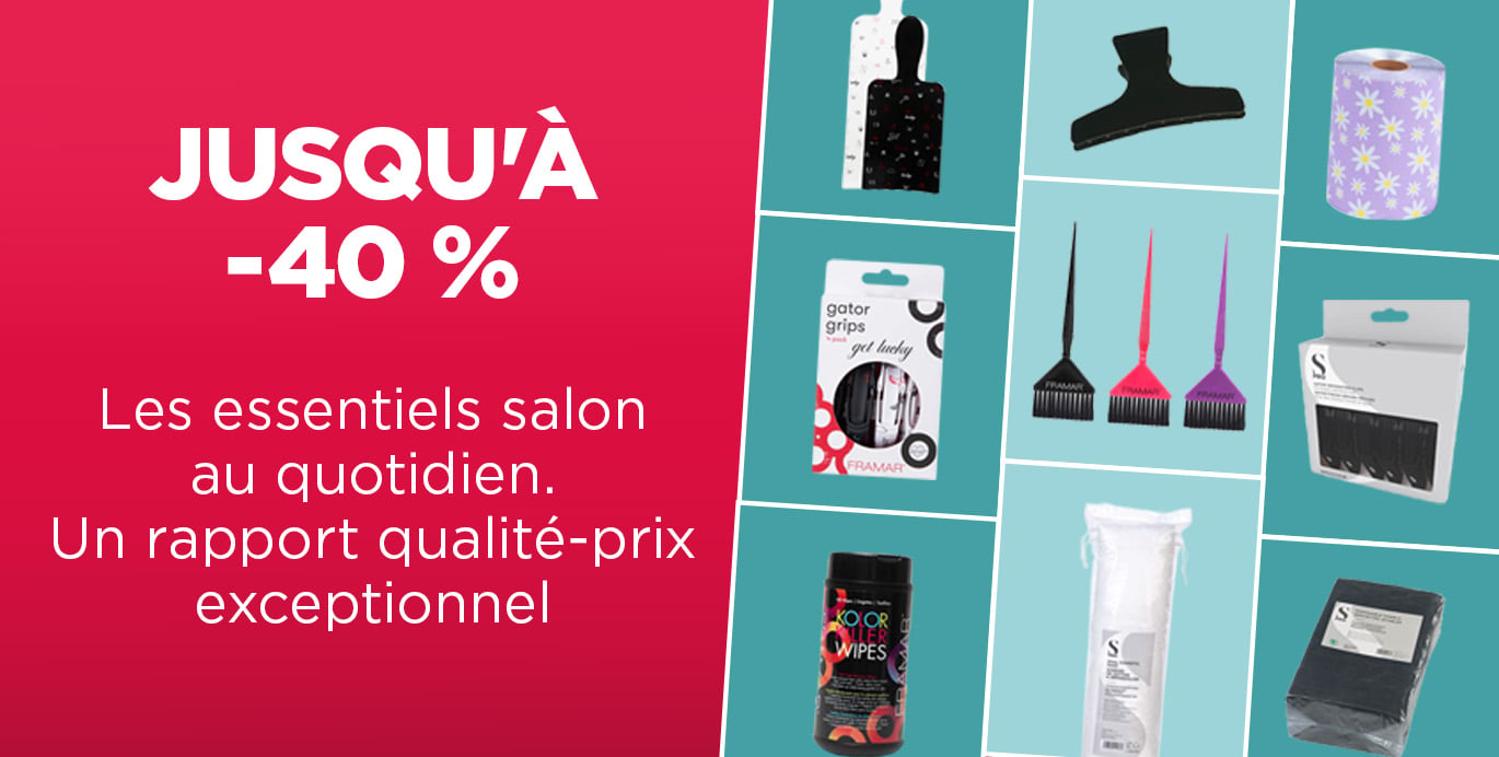 Offres sur le matériel de coiffure :  jusqu'à -40 %