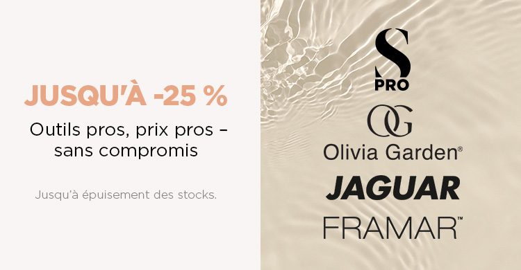 Offres sur le matériel de coiffure:  jusqu'à -25 %
