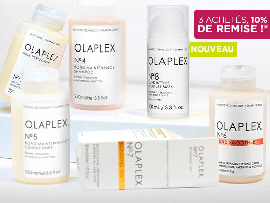 Agissez en profondeur avec le seul système pour salon qui répare les liaisons capillaires. Essayez sans tarder OLAPLEX, la molécule qui a révolutionne le soin pour les cheveux.