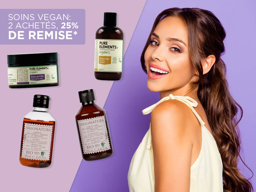 Offres sur les soins Vegan : 2 achetés, 25% de remise*
