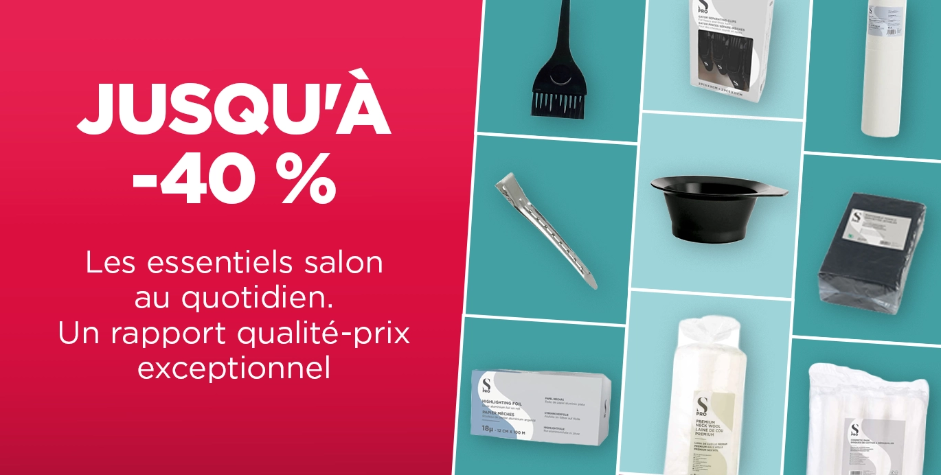 Offres sur le matériel de coiffure :  jusqu'à -40 %